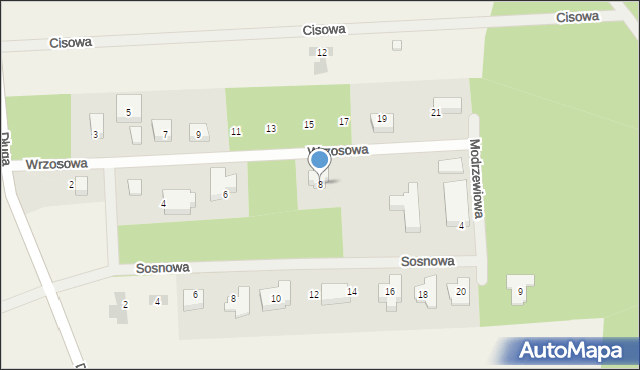 Charzykowy, Wrzosowa, 8, mapa Charzykowy