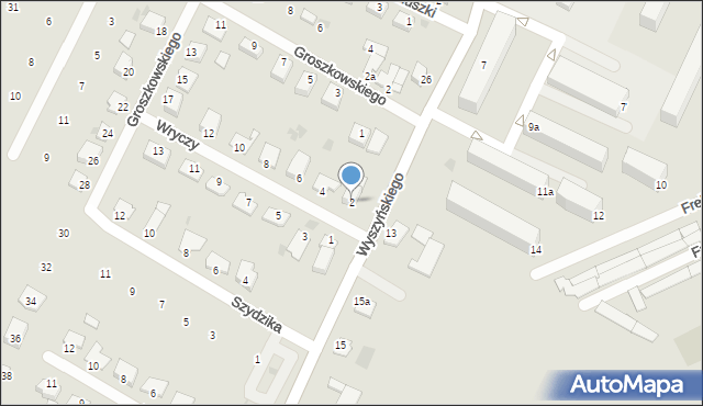 Chełmża, Wryczy Józefa, ks. ppłk., 2, mapa Chełmża