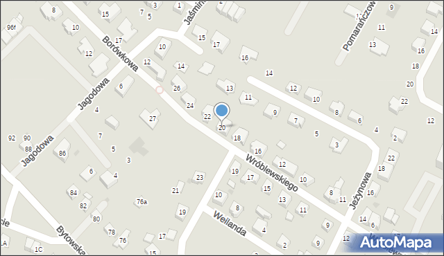 Chojnice, Wróblewskiego, 20, mapa Chojnic