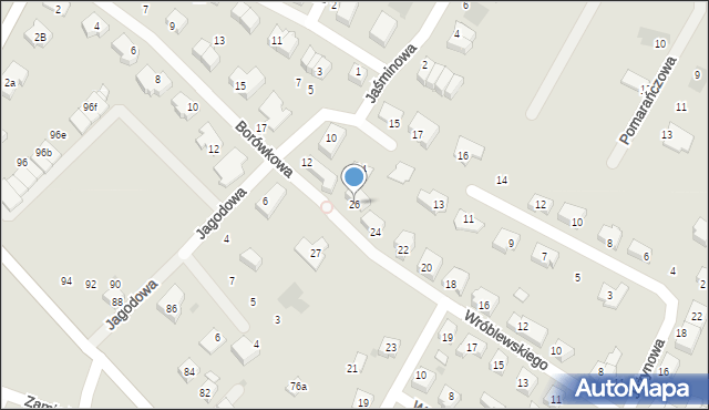 Chojnice, Wróblewskiego, 26, mapa Chojnic