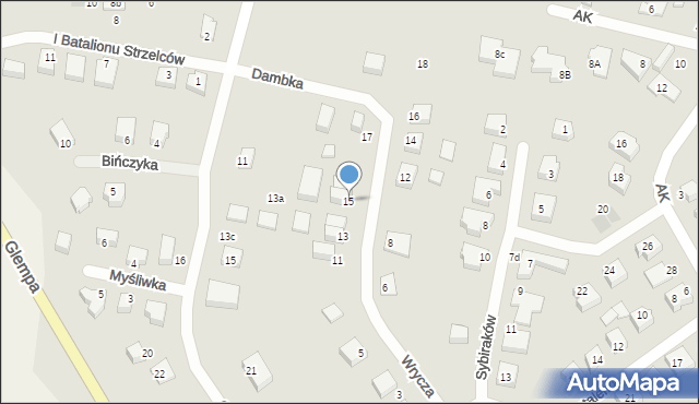 Chojnice, Wrycza Józefa, ks. płk., 15, mapa Chojnic