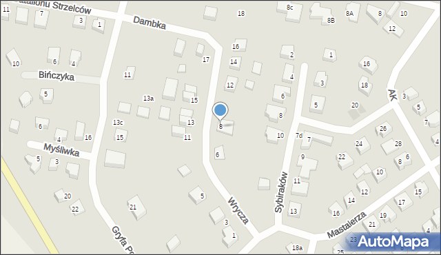 Chojnice, Wrycza Józefa, ks. płk., 8, mapa Chojnic