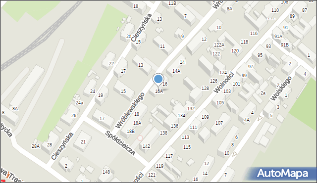 Chorzów, Wróblewskiego Walerego, gen., 16A, mapa Chorzów