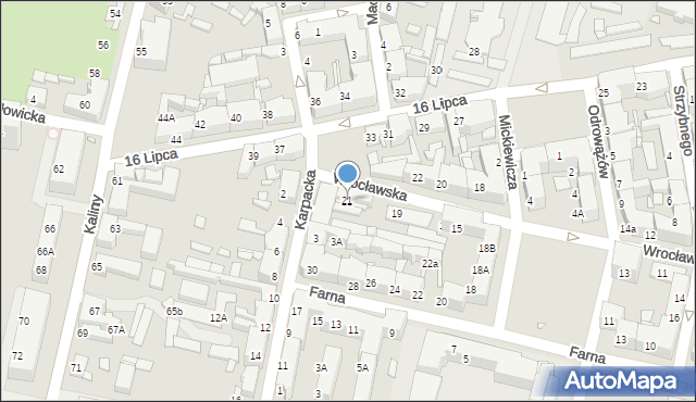 Chorzów, Wrocławska, 21, mapa Chorzów