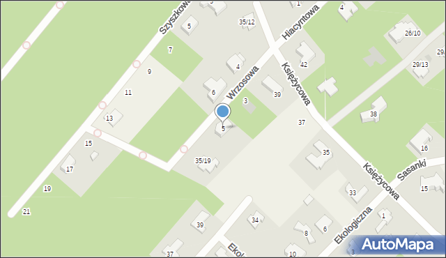 Chotomów, Wrzosowa, 5, mapa Chotomów