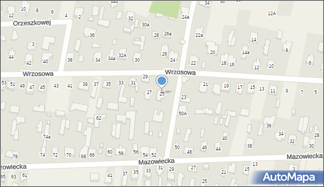Chrośla, Wrzosowa, 25, mapa Chrośla