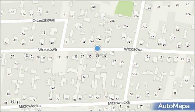 Chrośla, Wrzosowa, 33, mapa Chrośla