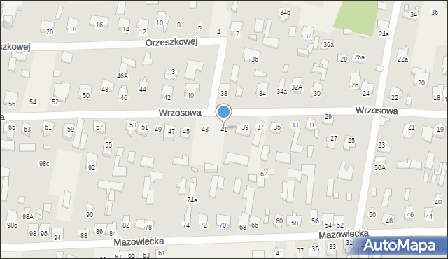 Chrośla, Wrzosowa, 41, mapa Chrośla