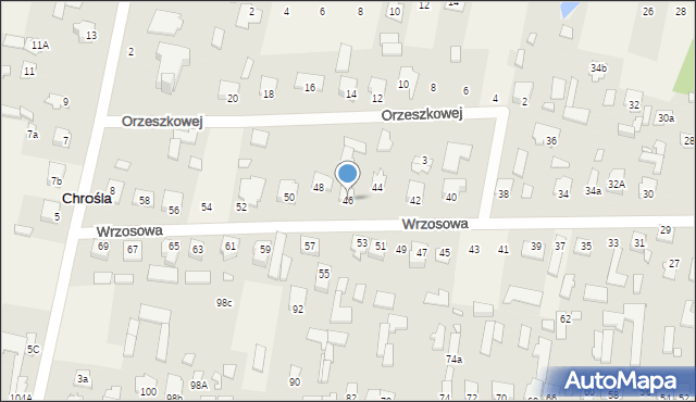 Chrośla, Wrzosowa, 46, mapa Chrośla