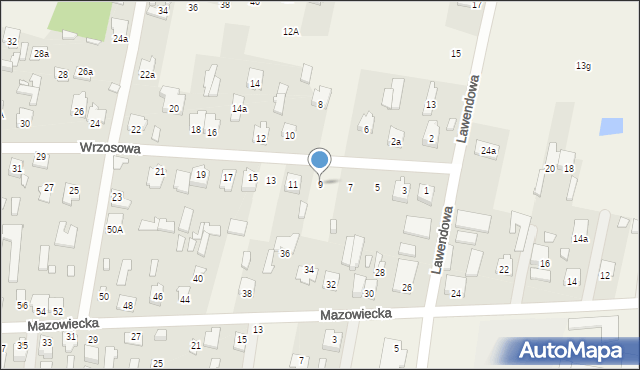 Chrośla, Wrzosowa, 9, mapa Chrośla