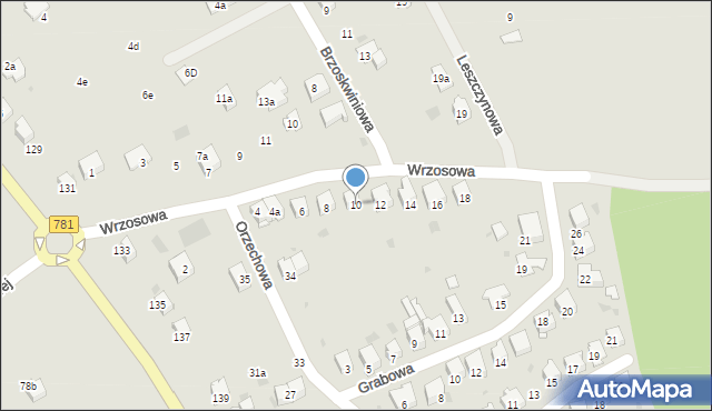 Chrzanów, Wrzosowa, 10, mapa Chrzanów