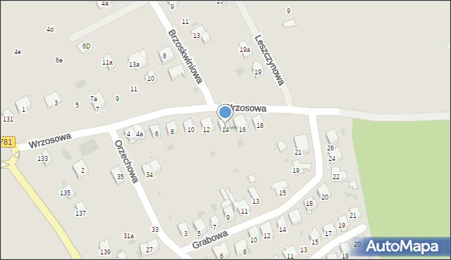 Chrzanów, Wrzosowa, 14, mapa Chrzanów