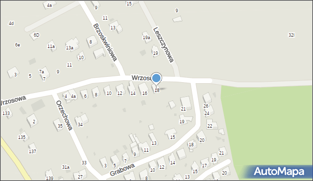 Chrzanów, Wrzosowa, 18, mapa Chrzanów