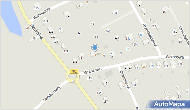 Chrzanów, Wrzosowa, 3, mapa Chrzanów