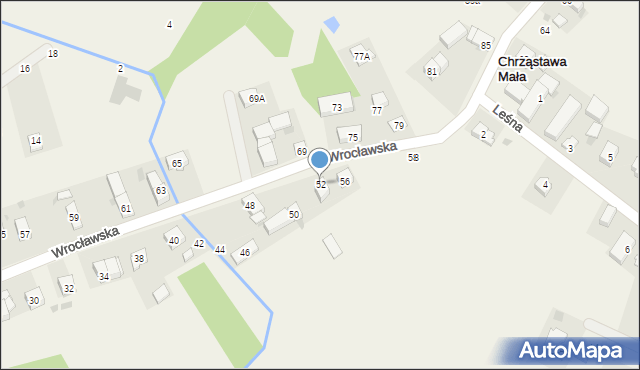 Chrząstawa Mała, Wrocławska, 52, mapa Chrząstawa Mała