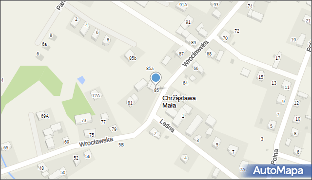 Chrząstawa Mała, Wrocławska, 85, mapa Chrząstawa Mała