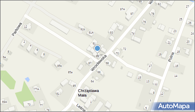 Chrząstawa Mała, Wrocławska, 89, mapa Chrząstawa Mała