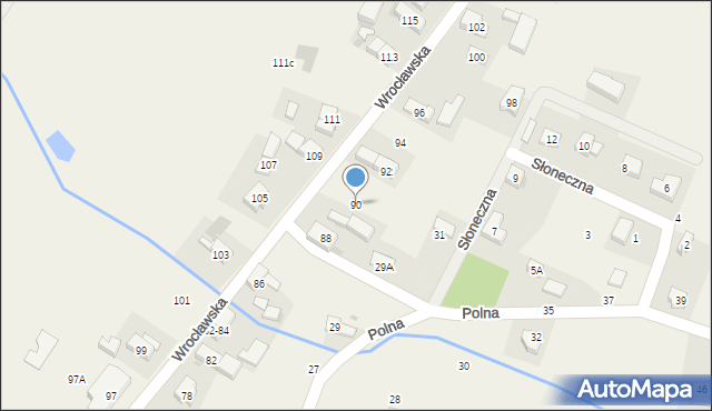 Chrząstawa Mała, Wrocławska, 90, mapa Chrząstawa Mała