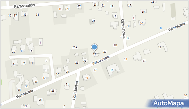 Chwalęcice, Wrzosowa, 22, mapa Chwalęcice