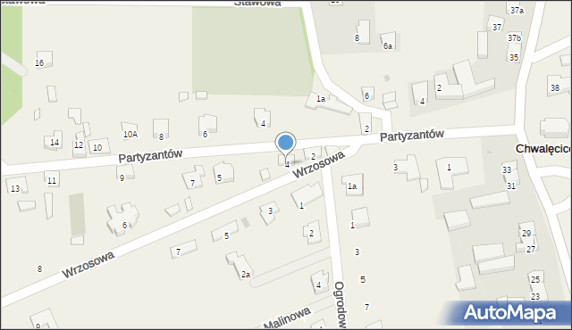 Chwalęcice, Wrzosowa, 4, mapa Chwalęcice