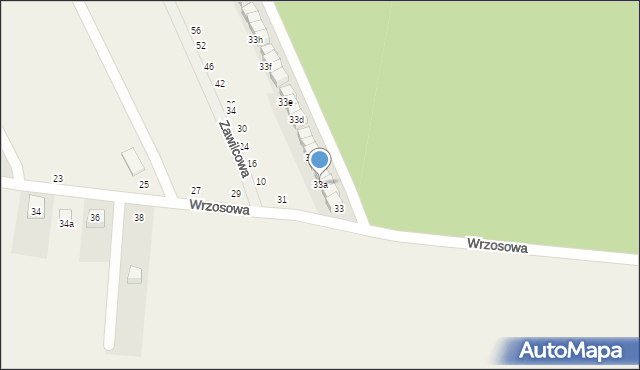 Chwałowice, Wrzosowa, 33a, mapa Chwałowice