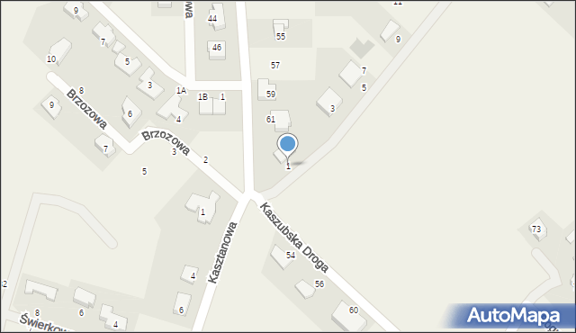 Chwaszczyno, Wrzosowa, 1, mapa Chwaszczyno