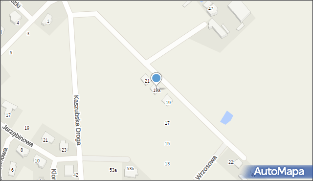 Chwaszczyno, Wrzosowa, 19a, mapa Chwaszczyno