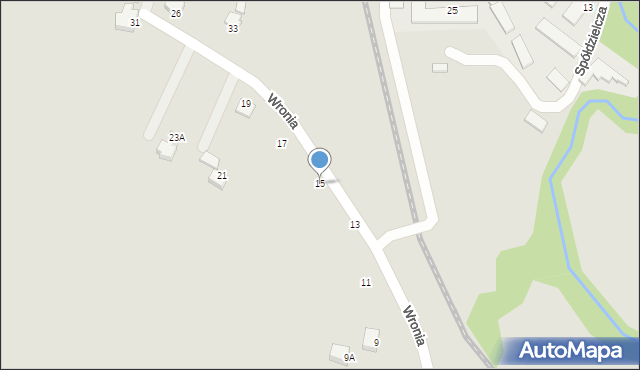 Cieszyn, Wronia, 15, mapa Cieszyna