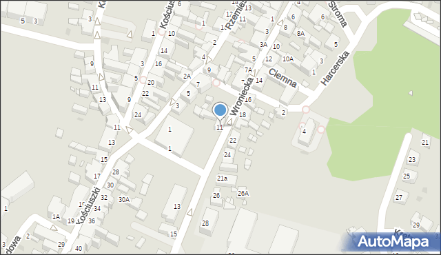 Czarnków, Wroniecka, 11, mapa Czarnków