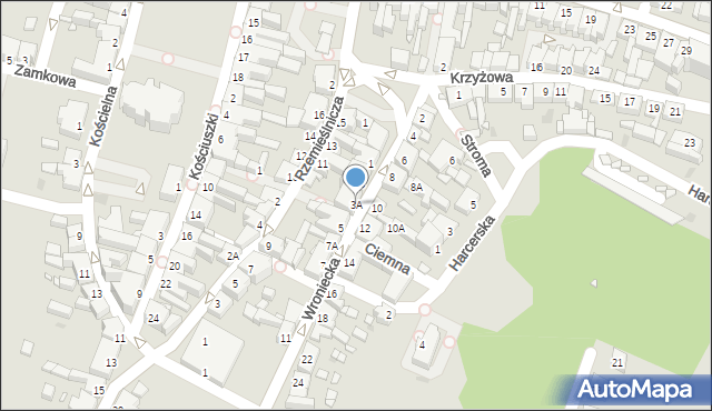 Czarnków, Wroniecka, 3A, mapa Czarnków