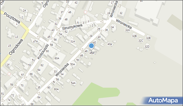 Czarnków, Wroniecka, 46a, mapa Czarnków
