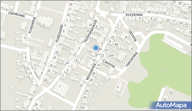 Czarnków, Wroniecka, 5, mapa Czarnków