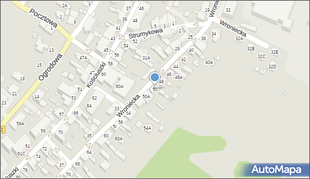 Czarnków, Wroniecka, 50, mapa Czarnków