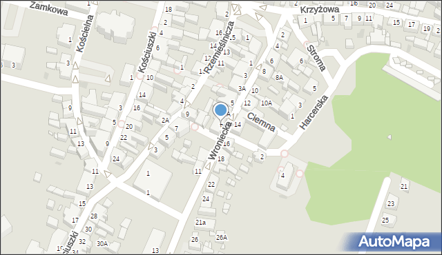 Czarnków, Wroniecka, 7, mapa Czarnków