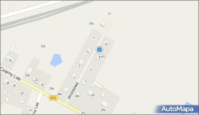 Czarny Las, Wrzosowa, 6, mapa Czarny Las