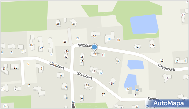 Czarny Las, Wrzosowa, 13, mapa Czarny Las