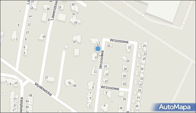 Czeladź, Wrzosowa, 15, mapa Czeladź