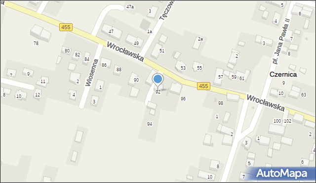 Czernica, Wrocławska, 92, mapa Czernica