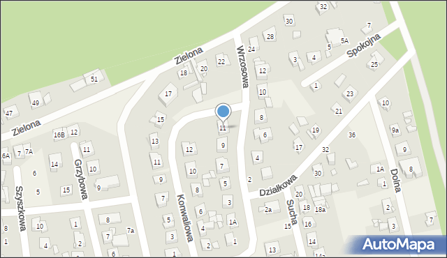 Czerwonak, Wrzosowa, 11, mapa Czerwonak