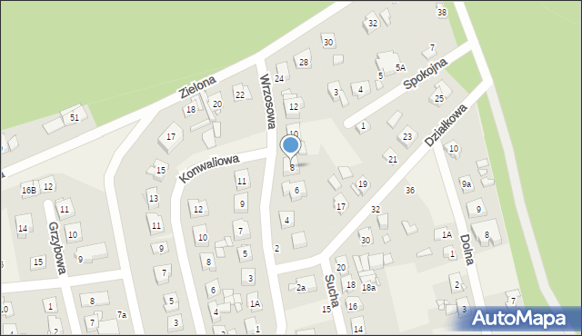 Czerwonak, Wrzosowa, 8, mapa Czerwonak