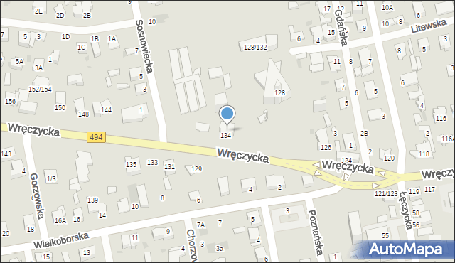 Częstochowa, Wręczycka, 134/138, mapa Częstochowy