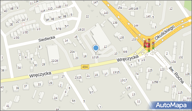 Częstochowa, Wręczycka, 14/16, mapa Częstochowy