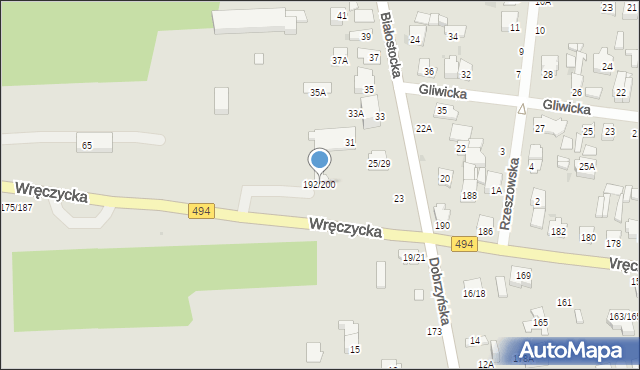 Częstochowa, Wręczycka, 192/200, mapa Częstochowy