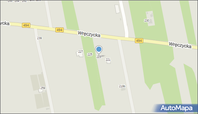 Częstochowa, Wręczycka, 223, mapa Częstochowy