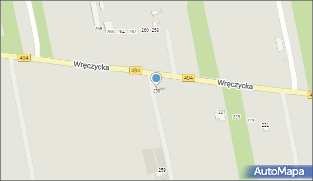 Częstochowa, Wręczycka, 239, mapa Częstochowy