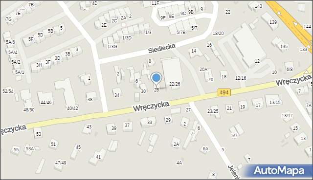 Częstochowa, Wręczycka, 28, mapa Częstochowy