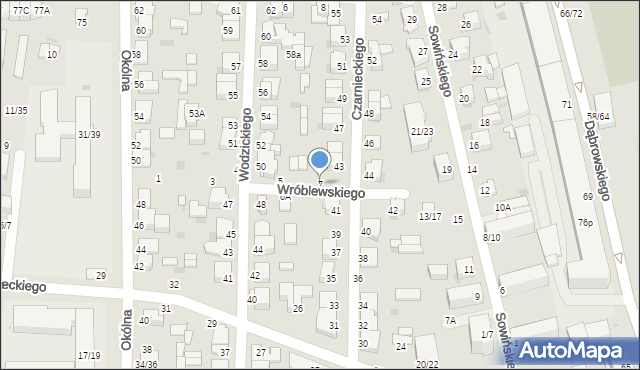 Częstochowa, Wróblewskiego Walerego, gen., 7, mapa Częstochowy