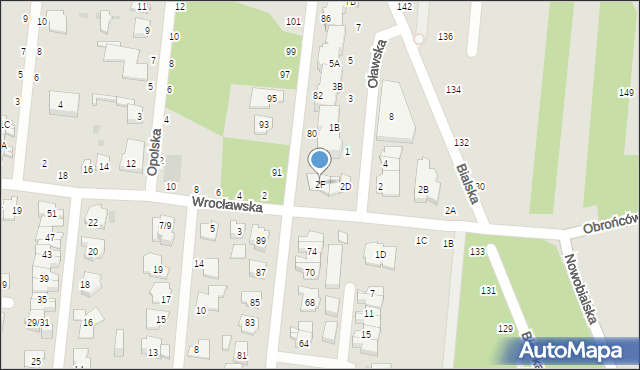 Częstochowa, Wrocławska, 2F, mapa Częstochowy