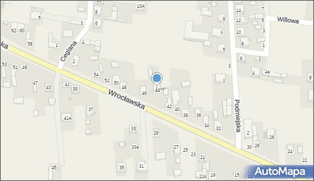 Dąbrowa, Wrocławska, 44, mapa Dąbrowa