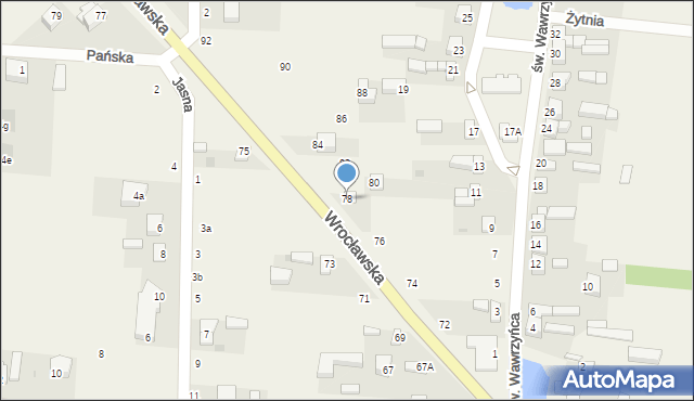 Dąbrowa, Wrocławska, 78, mapa Dąbrowa